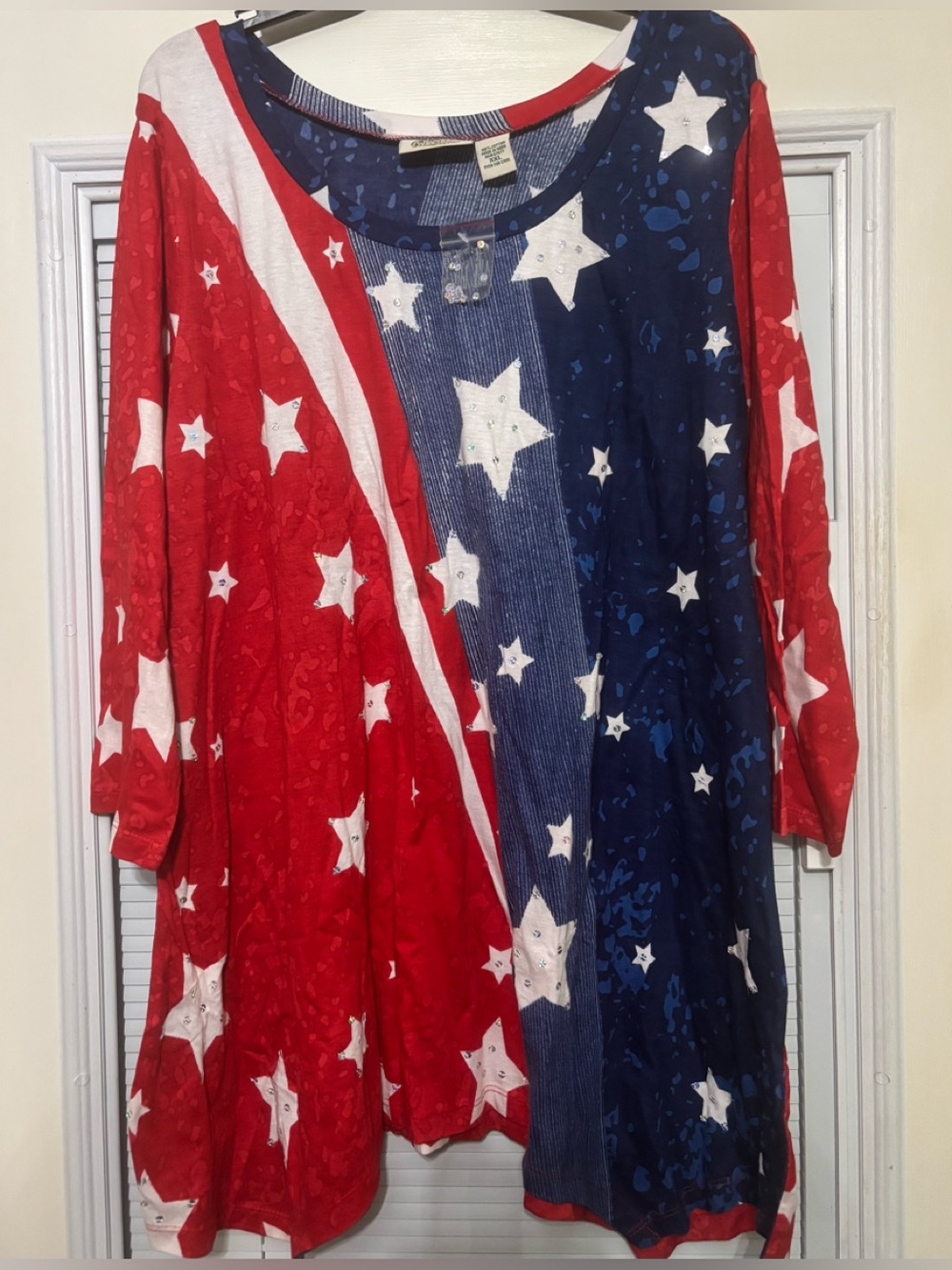 Women's Patriotic American Flag XXL  Top, Dress, bathing suit coverup